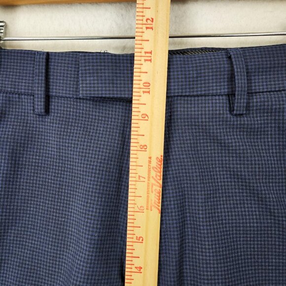 Banana Republic Pants Mens 32x32 Blue Standard Fit Checked Straight Leg Slacks - Picture 5 of 11